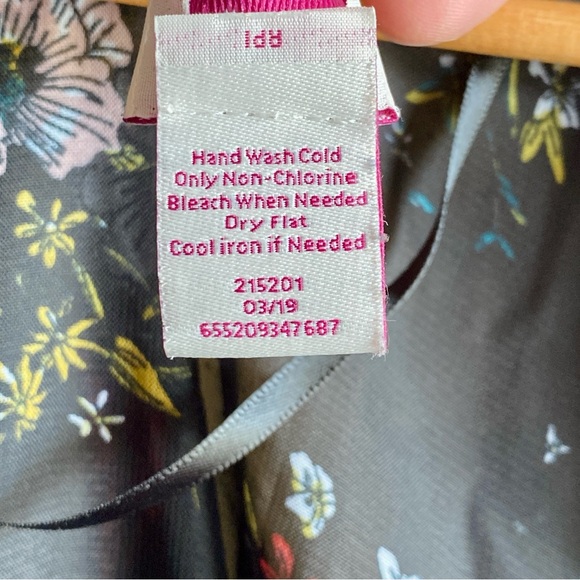 Sheer Kimono Robe Floral Open Front Cardigan Black Satin Tuxedo Women’s One Size - Picture 10 of 11